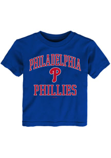 Philadelphia Phillies Toddler Blue #1 Design Short Sleeve T-Shirt