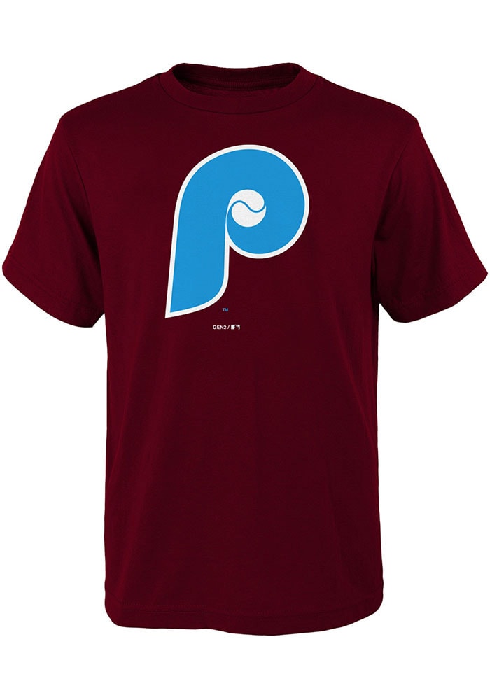 Philadelphia Phillies Youth Maroon Coopers Logo Short Sleeve Tee