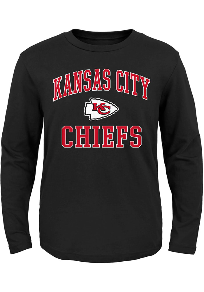 Kansas City Chiefs Toddler Black #1 Design Long Sleeve T-Shirt