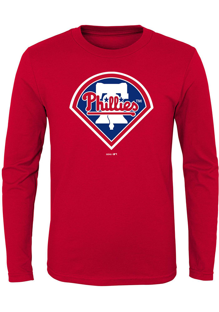 Philadelphia Phillies Youth Red Primary Long Sleeve T-Shirt
