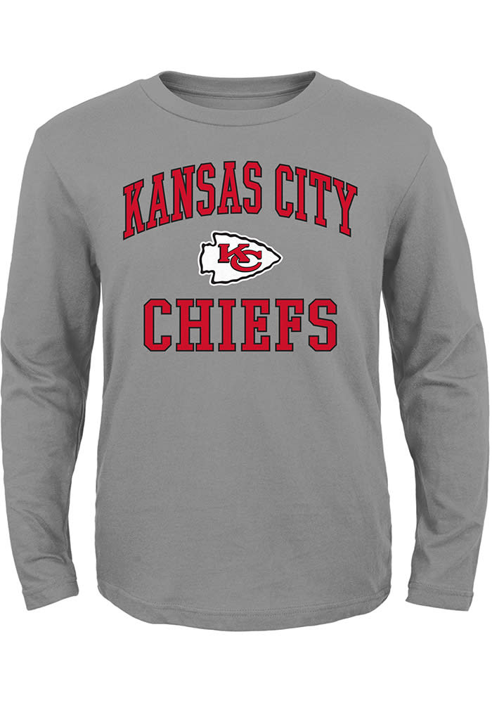 Kansas City Chiefs Toddler Grey #1 Design Long Sleeve T-Shirt