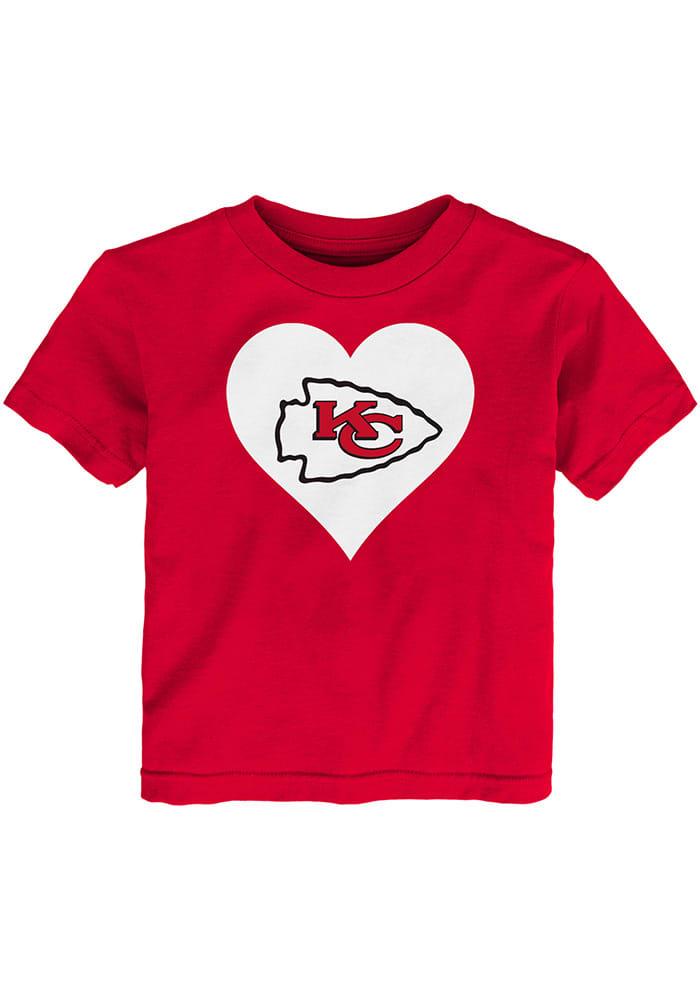 Kansas City Chiefs Toddler Girls Red Heart Short Sleeve T-Shirt