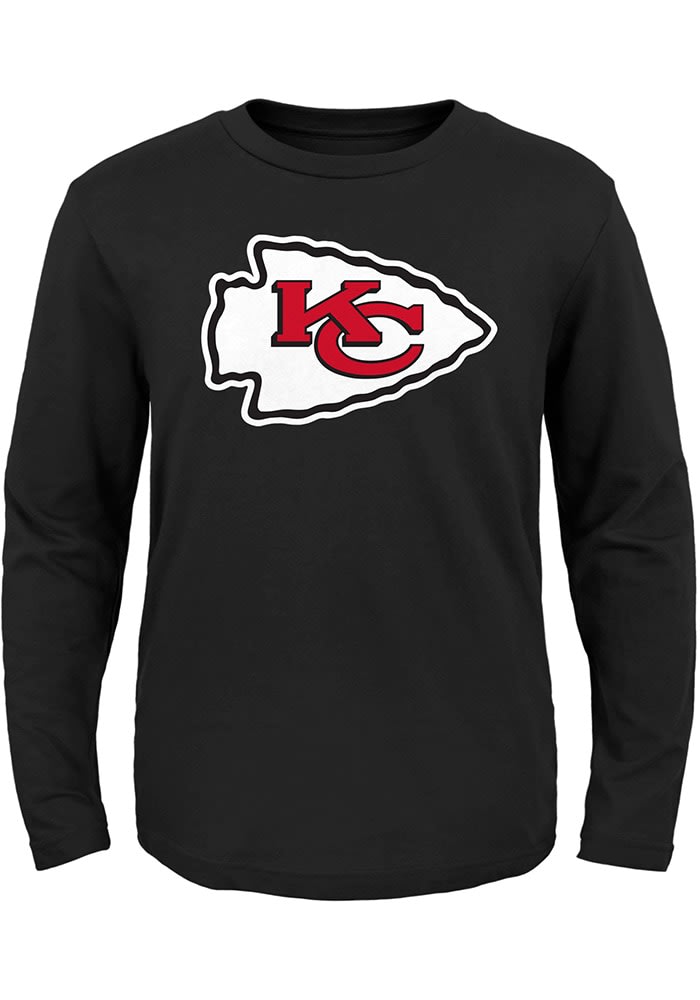 Kansas City Chiefs Kids Dark Grey Graphic Long Sleeve Shirt Size