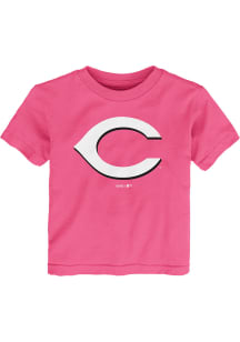 Cincinnati Reds Toddler Girls Pink Primary Short Sleeve T-Shirt