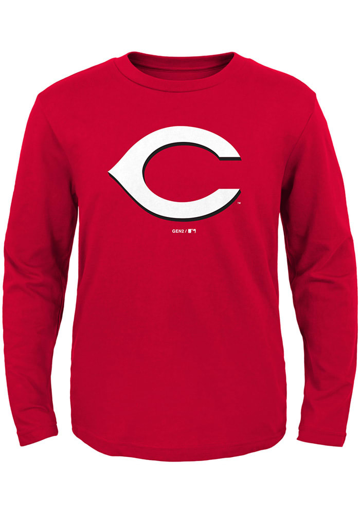 Cincinnati Reds Boys Red Primary Long Sleeve T-Shirt