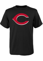 Cincinnati Reds Youth Black Primary Short Sleeve T-Shirt