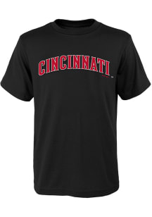 Cincinnati Reds Youth Black Wordmark Short Sleeve T-Shirt