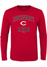 Cincinnati Reds Youth Red #1 Design Long Sleeve T-Shirt
