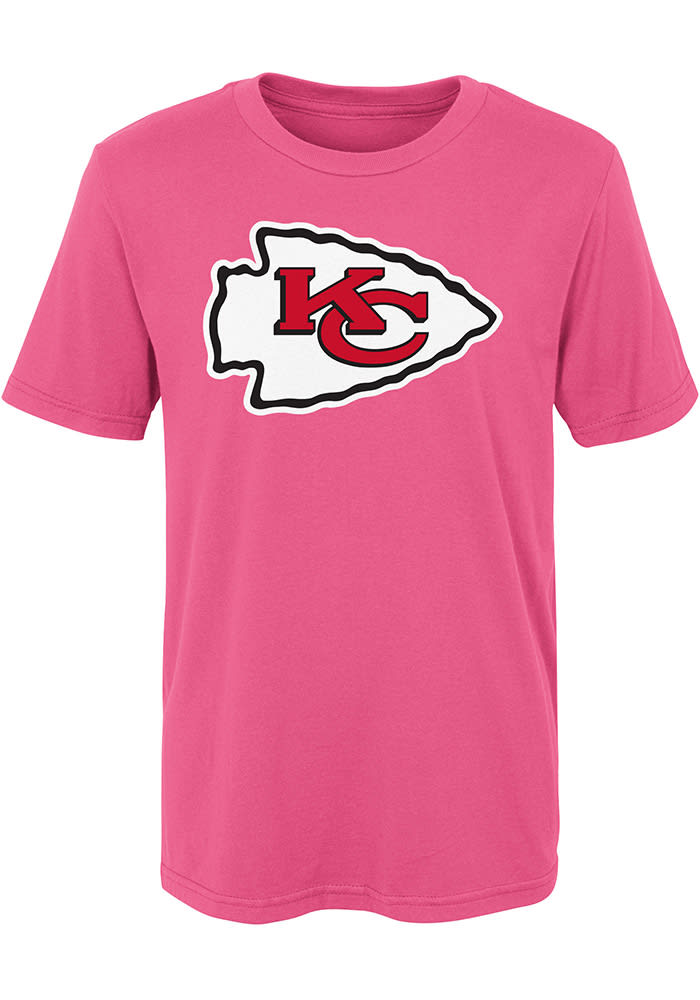 Kansas City Chiefs Girls Pink Primary Short Sleeve T-Shirt