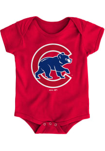 Chicago Cubs Baby Red Secondary Short Sleeve One Piece
