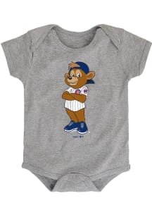 Chicago Cubs Baby Grey Baby Mascot Short Sleeve One Piece