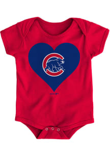 Chicago Cubs Baby Red Heart Short Sleeve One Piece