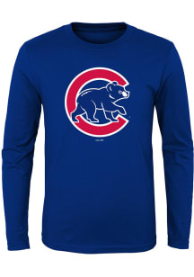 Chicago Cubs Boys Blue Secondary Long Sleeve T-Shirt