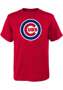 Chicago Cubs Youth Red Primary Short Sleeve T-Shirt