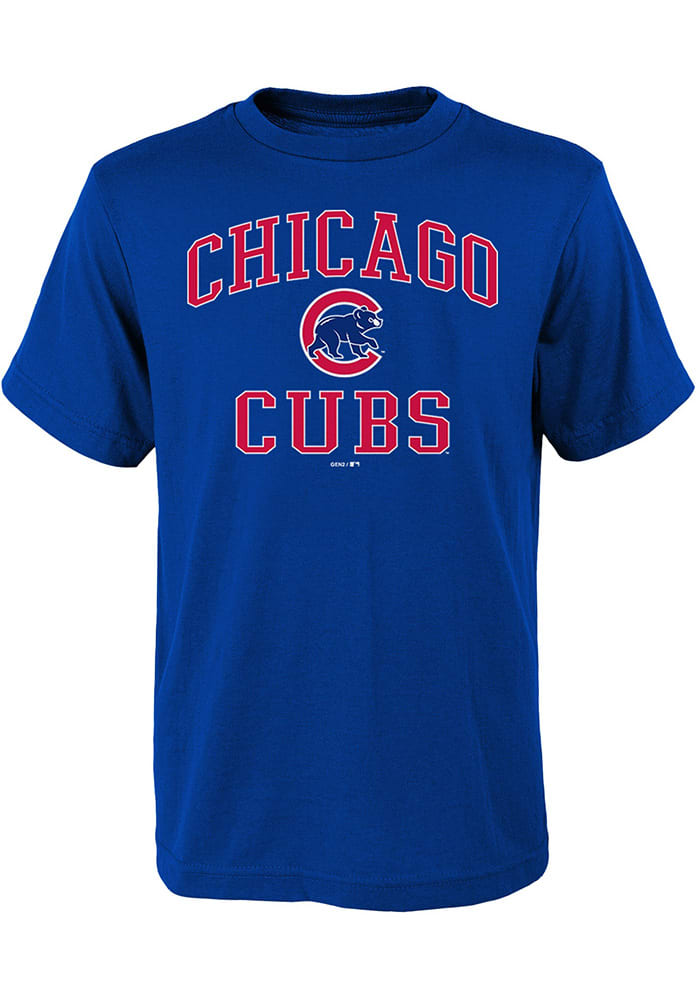 Nike Chicago Cubs Blue Wordmark Short Sleeve T Shirt