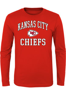 Kansas City Chiefs Youth Red #1 Design Long Sleeve T-Shirt