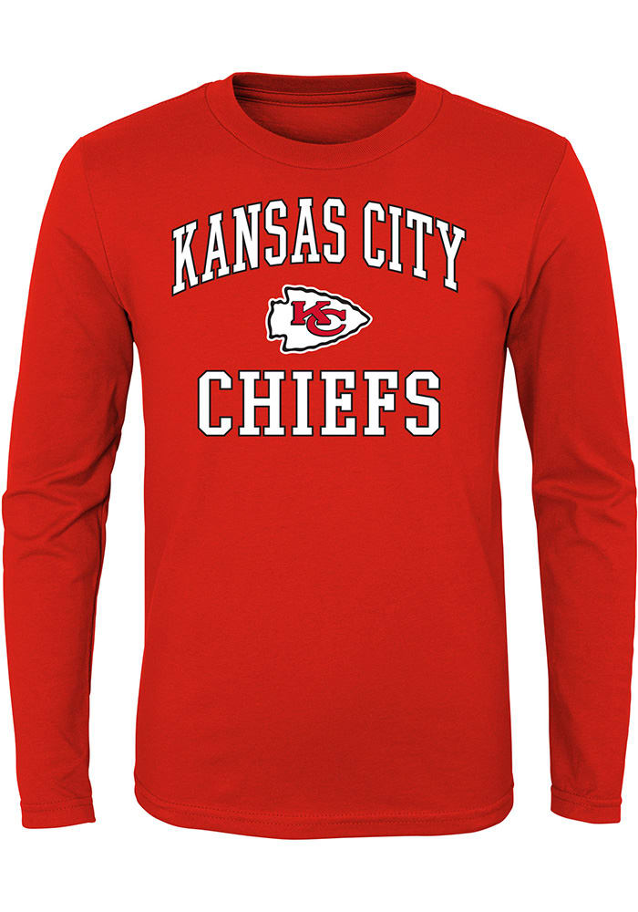 Kansas City Chiefs Youth Red #1 Design Long Sleeve T-Shirt
