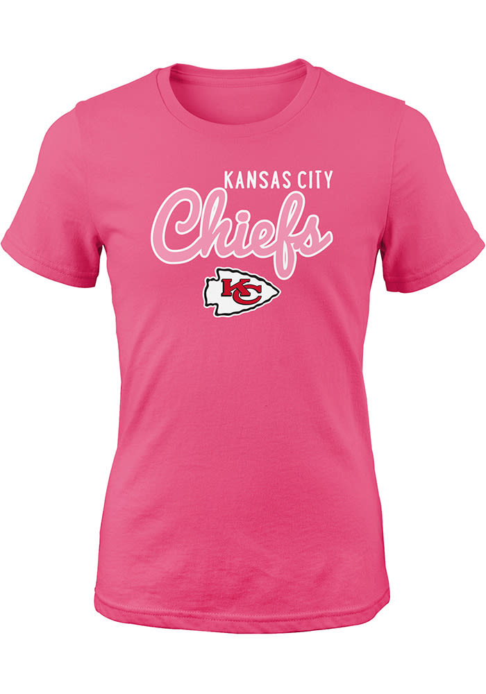Kansas City Chiefs Girls Pink Big Game Short Sleeve Tee