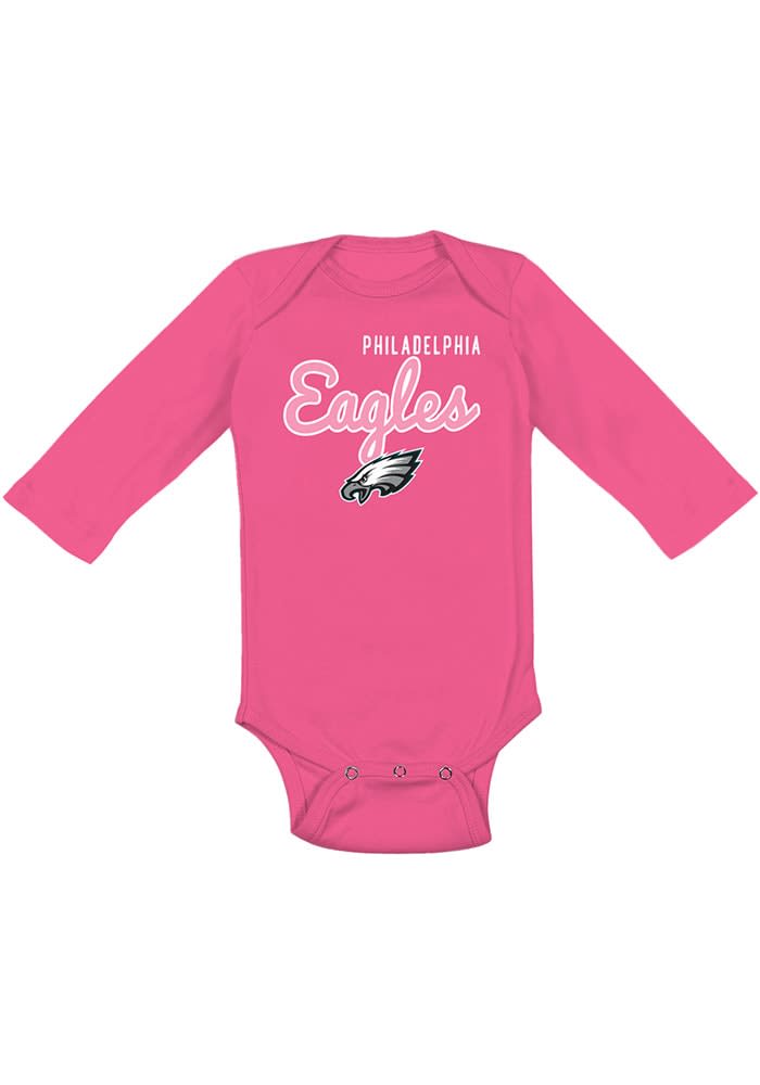 NFL Team Apparel Infant Philadelphia Eagles Spread Love Pink/White Set