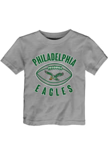 Philadelphia Eagles Toddler Grey Little Kicker Short Sleeve T-Shirt