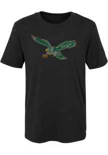 Philadelphia Eagles Boys Black Retro Logo Short Sleeve T-Shirt