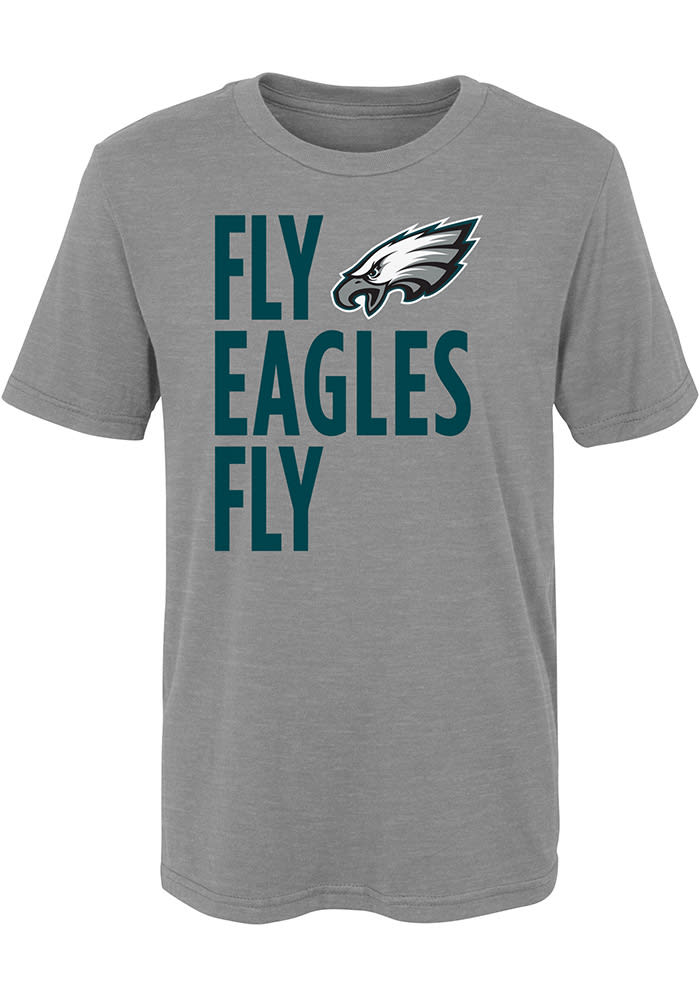 Philadelphia Eagles Boys Fly Eagles Fly Short Sleeve T-Shirt - Grey