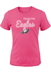 Philadelphia Eagles Girls Pink Big Game Short Sleeve Tee