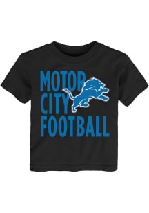 Detroit Lions Toddler Black Motor City Football Short Sleeve T-Shirt