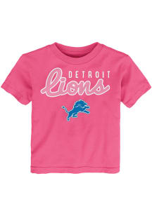 Detroit Lions Toddler Girls Pink Big Game Short Sleeve T-Shirt