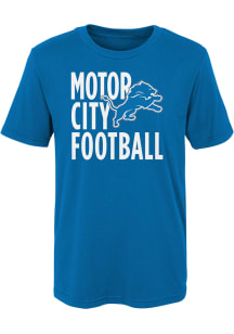 Detroit Lions Boys Blue Motor City Football Short Sleeve T-Shirt