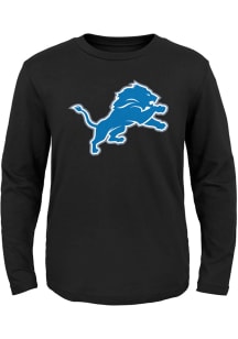 Detroit Lions Boys Black Primary Logo Long Sleeve T-Shirt