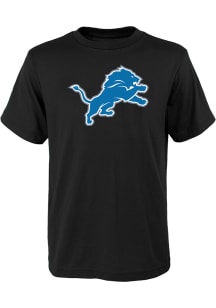 Detroit Lions Youth Black Primary Logo Short Sleeve T-Shirt