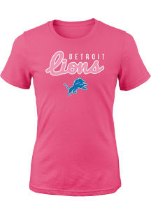 Detroit Lions Girls Pink Big Game Short Sleeve Tee