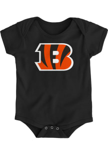 Cincinnati Bengals Baby Black Primary Logo B Short Sleeve One Piece