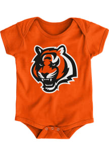 Cincinnati Bengals Baby Orange Primary Logo Bengals Short Sleeve One Piece