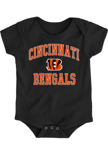 Cincinnati Bengals Baby Black #1 Design B Short Sleeve One Piece