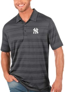 Antigua New York Yankees Mens Grey Compass Short Sleeve Polo