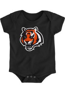 Cincinnati Bengals Baby Black Primary Logo Bengals Short Sleeve One Piece