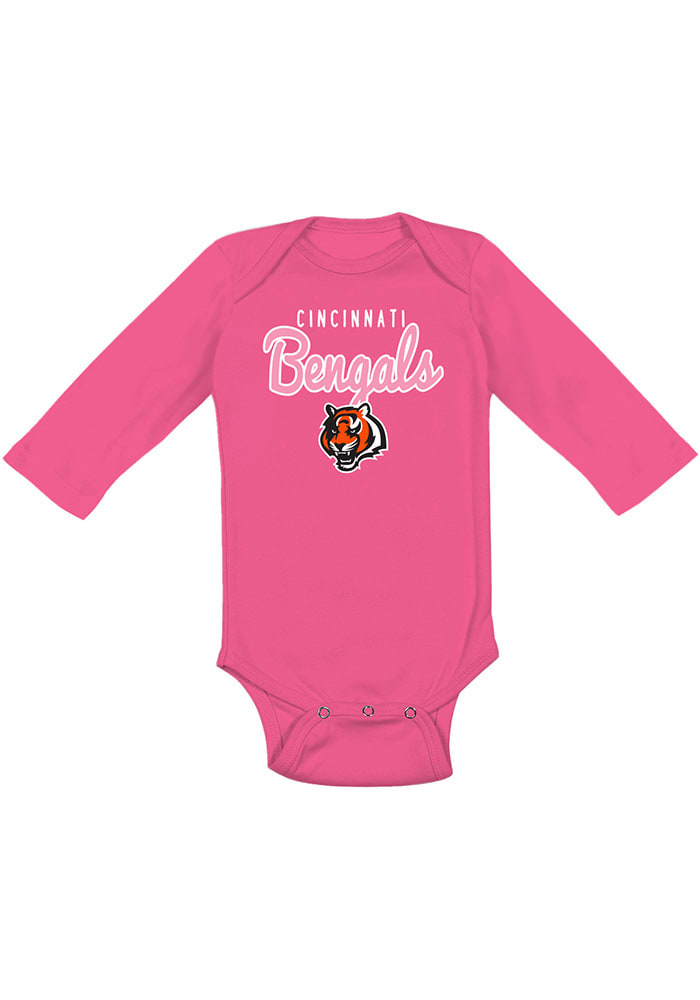 Cincinnati Bengals Baby Pink Big Game LS Tops One Piece