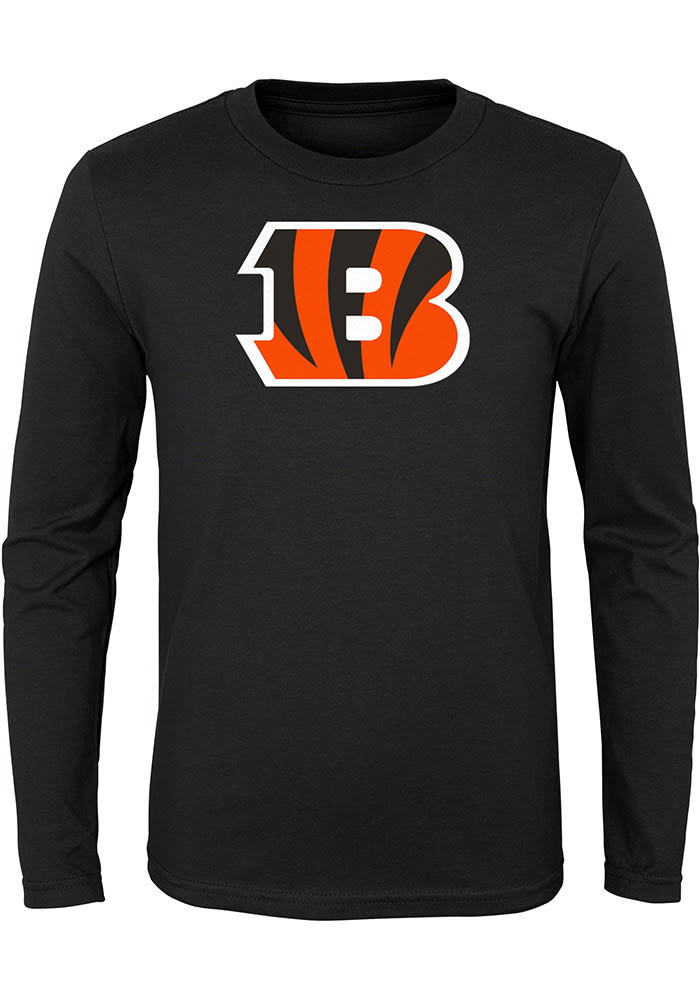 Outerstuff Cincinnati Bengals Youth Black Primary Logo B Long Sleeve T-Shirt, Black, 100% Cotton, Size L, Rally House