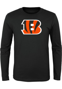 Cincinnati Bengals Youth Black Primary Logo B Long Sleeve T-Shirt