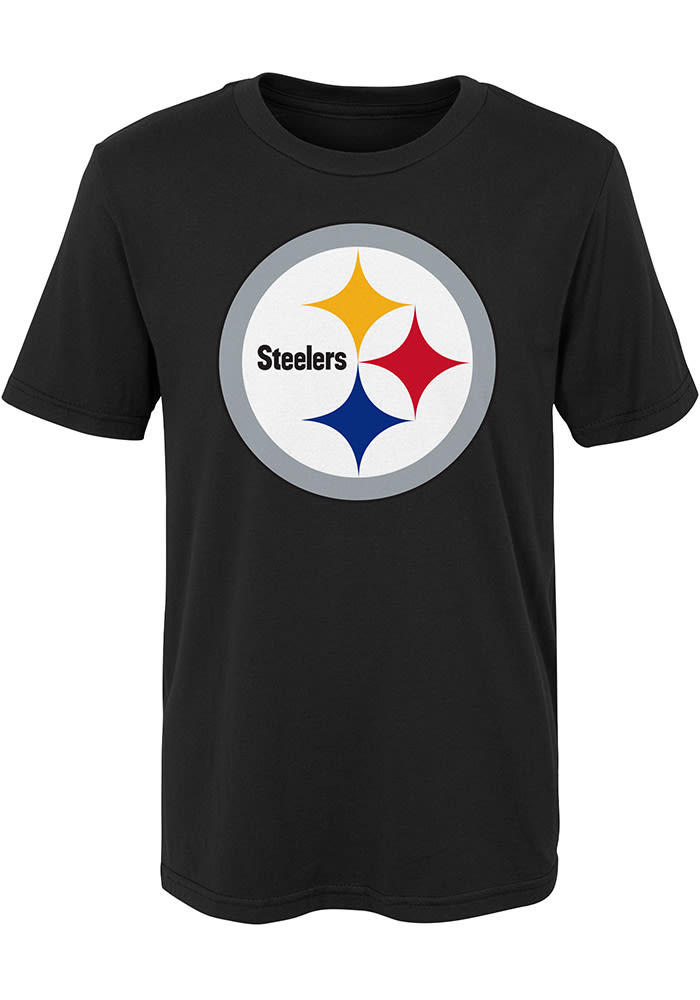 Pittsburgh Steelers Boys Black Primary Logo Short Sleeve T-Shirt