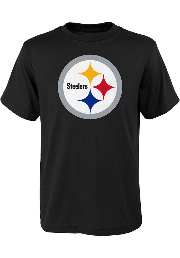 Pittsburgh Steelers Youth Black Primary Logo Short Sleeve T-Shirt