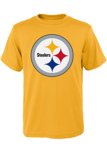 Pittsburgh Steelers Youth Gold Primary Logo Short Sleeve T-Shirt