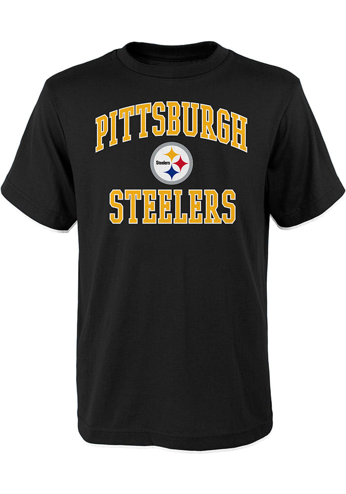 Pittsburgh Steelers Youth Black #1 Design Short Sleeve T-Shirt
