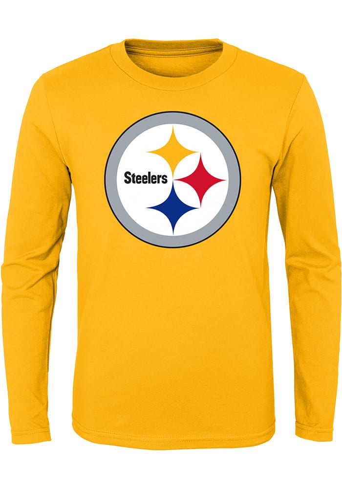 Pittsburgh Steelers Youth Gold Primary Logo Long Sleeve T-Shirt