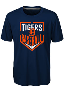Detroit Tigers Youth Navy Blue Run Scored Short Sleeve T-Shirt