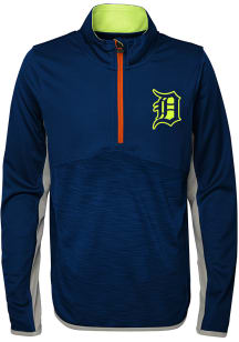 Detroit Tigers Youth Navy Blue Excellence Long Sleeve Quarter Zip Shirt