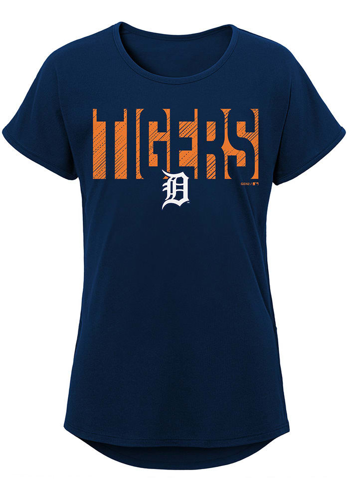 Detroit Tigers Girls Navy Blue Home of Success SS Tee