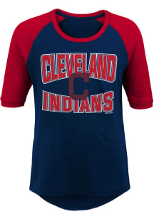 Cleveland Indians Girls Navy Blue Bases Loaded LS Tee